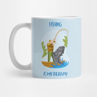 Fishing Is My Therapy Angler Fishing Mug